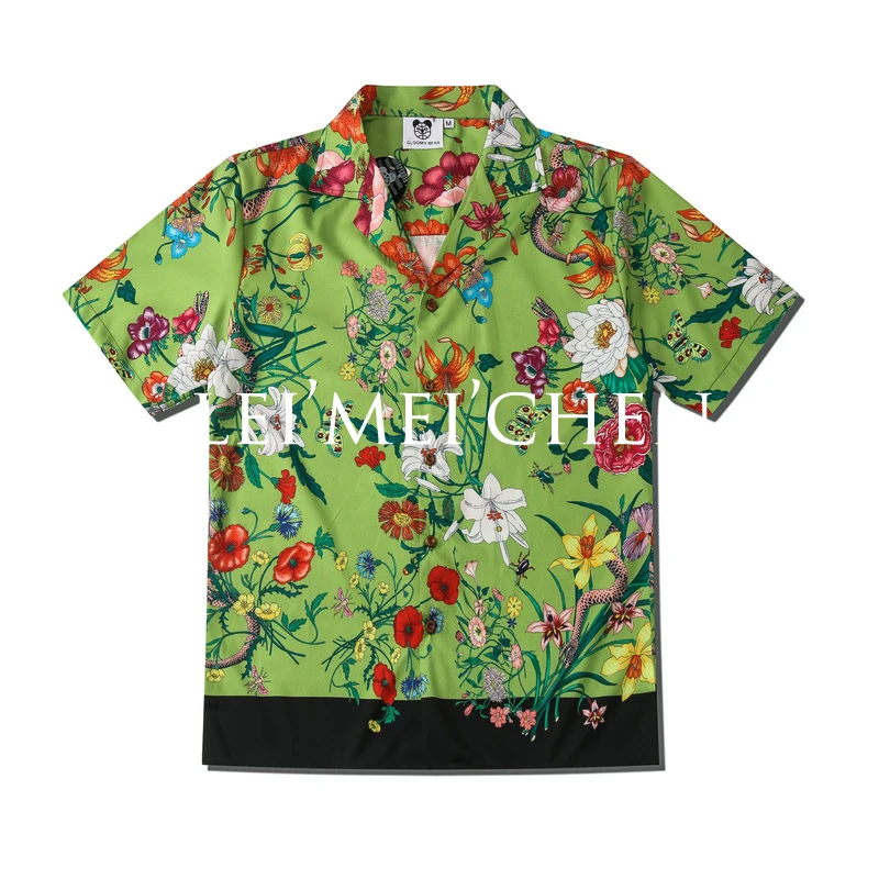 Повседневная мужская рубашка LEIMEICHEN с коротким рукавом одежда для пары осень 2020