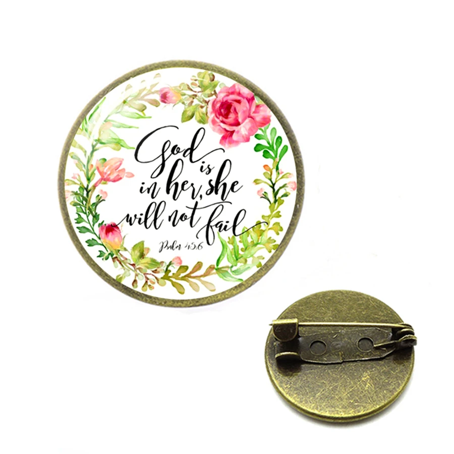 Новые Библейские стихи броши стеклянная купольная Роза библейские стихотворные