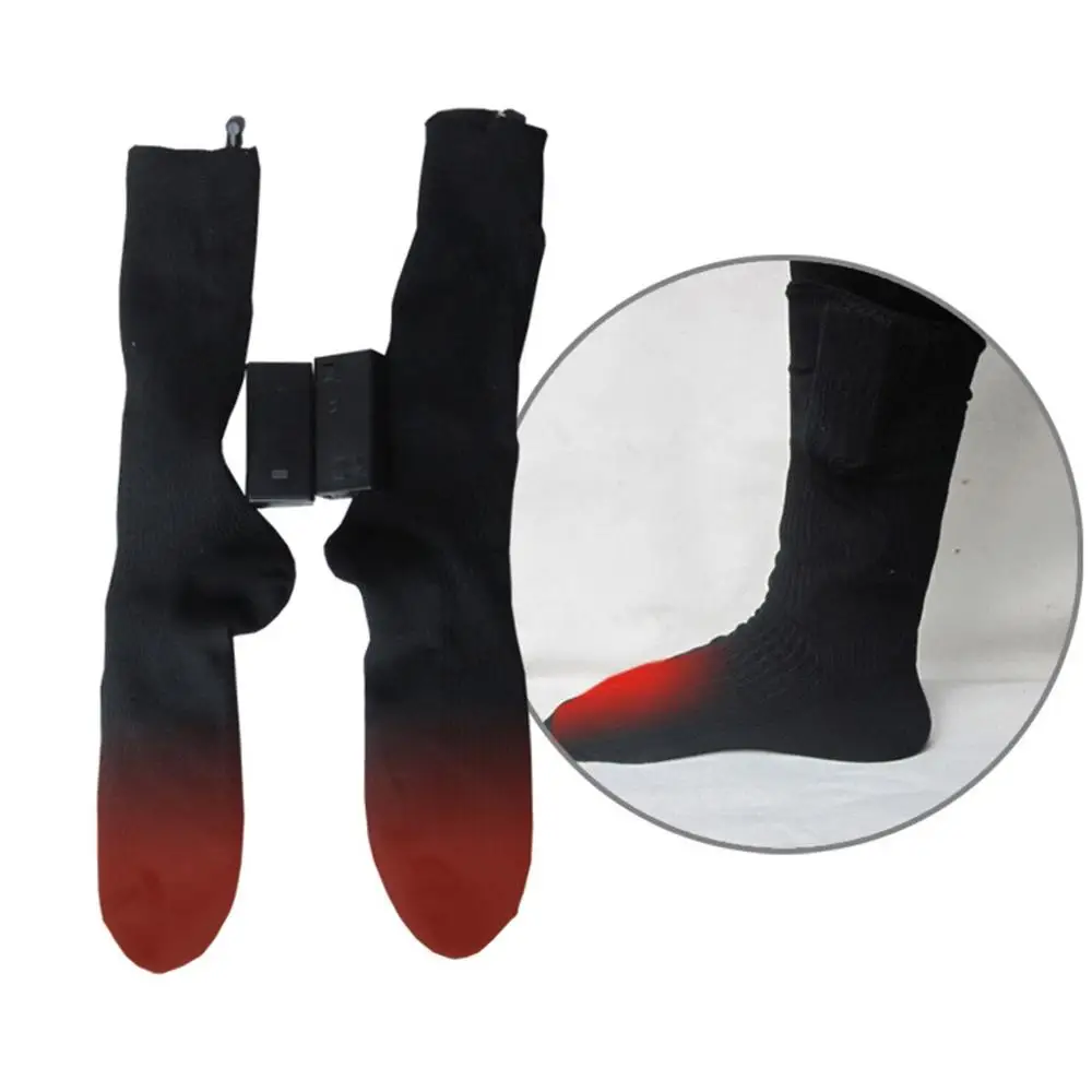 Хлопковые двухслойные теплые носки с подогревом зимние уличные спортивные