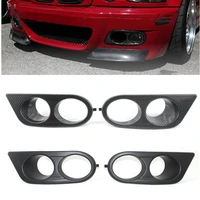 pair car front bumper fog light lamp frame covers grill surround air duct for bmw e46 m3 2001 2006 carbon fiber style black