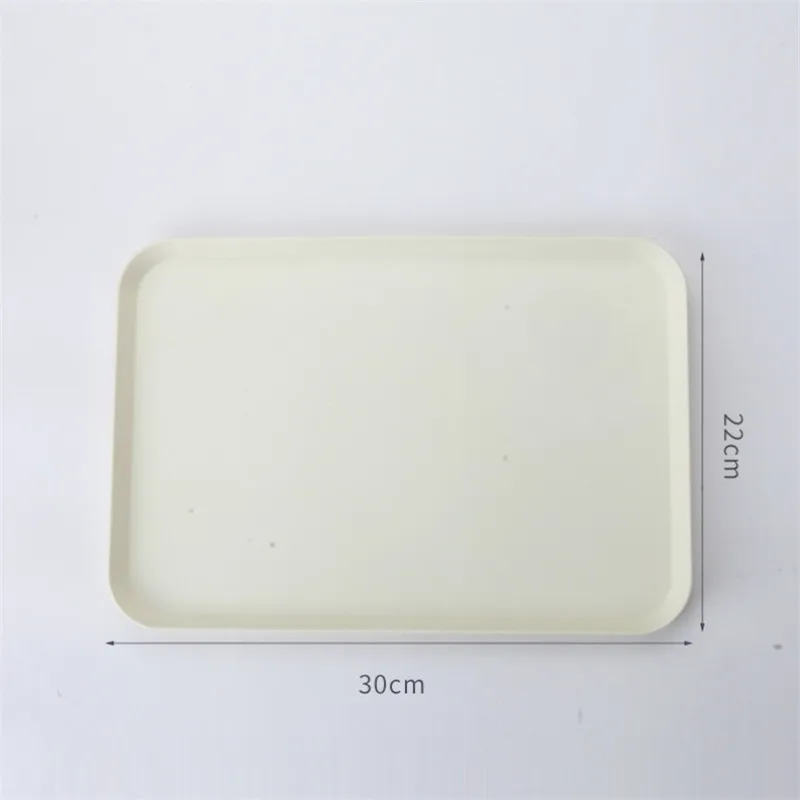 Small White 1 pcs Rectangle Fruit Bamboo Fiber Plates Storage Tray Family Dessert Dish Snack Dish Party Home Maintenance Tray Plate petisco - Цвет: Small White