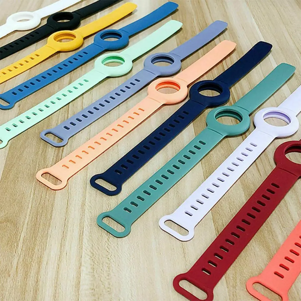 Soft Silicone Bands For Apple AirTags Strap Anti-Scratch Lightweight Skin Children Cover Soft Watch Protective Accessories V8A1