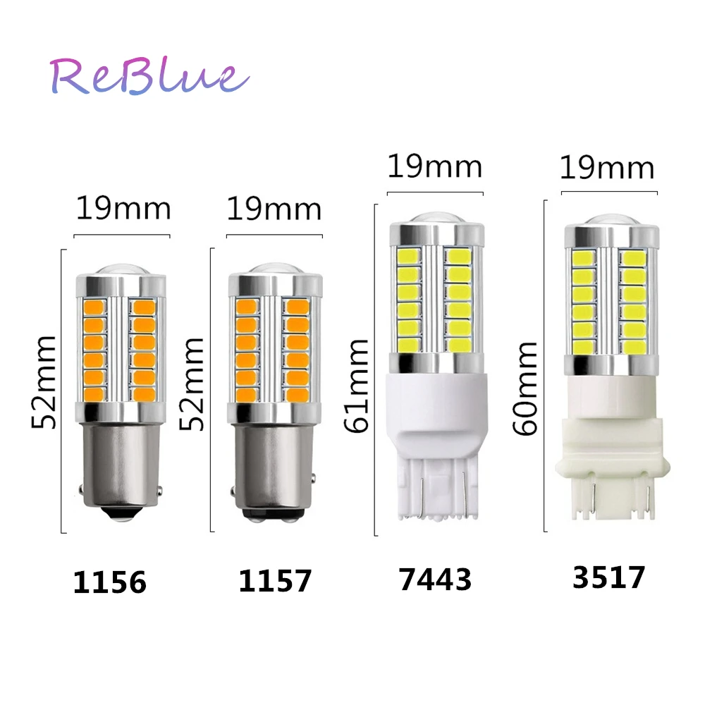 ReBlue 12V Led Bulb Light Bombillas Lamp SMD 5730 lamp 1156 1157 Brake Lights Tail Turn Signals | Лампы и освещение