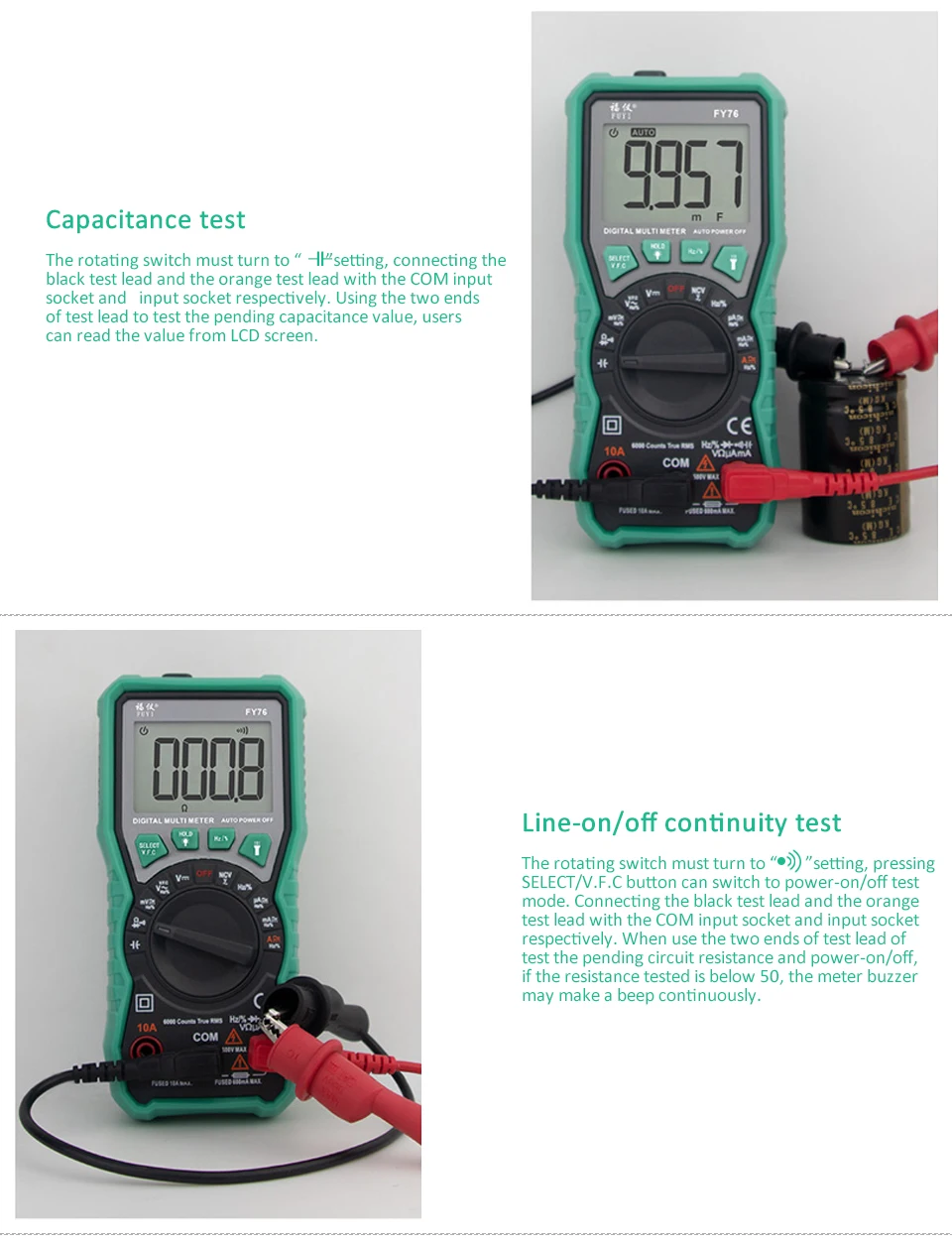 6000 counts Multimeter NCV Digital Multimeter True-RMS Auto Ranging AC/DC Voltage Meter Multimetro Digital Multimetr Voltmeter