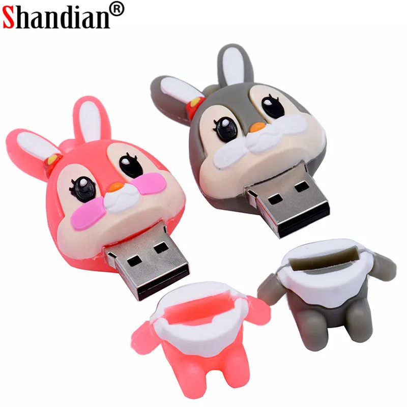 Usb флеш-накопитель SHANDIAN рекламная мультяшный кролик usb 2 0 64 ГБ карта памяти Флеш