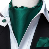 green solid 100 silk ascot cravat tie ascot scrunch self british style gentleman dress scarves ties party ascot set