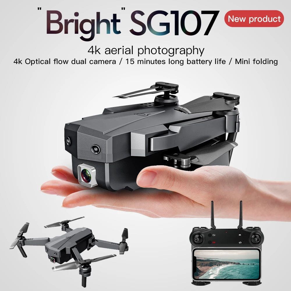 

2020 NEW SG107 Mini Drone with 4K HD WIFI 1080P FPV Camera 2.4GHZ Quadcopter Optical Flow Quadrocopter Camera Toys VS E58 E68