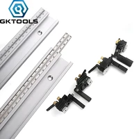 gktools 45 chute t track with scale alloy t tracks slot miter track 300 800mm woodworking saw table workbench diy tools