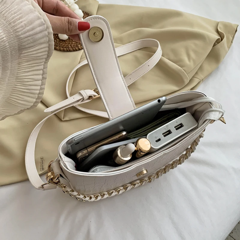 

Female Bag Soft PU Leather Women Cross Body Bag Retro Solid Color Ladies Handbags Fashion Design Stone Pattern Shoulder Bags