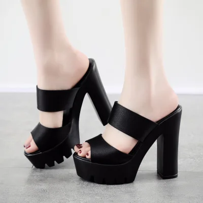 2019 комнатные туфли Женская обувь Летние на платформе пикантные высоком каблуке 13