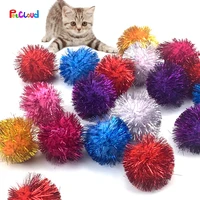 petcloud cat toy plush ball colorful soft flash stretch ball for kitten interactive toy small pet pom ball dropshipping supplies