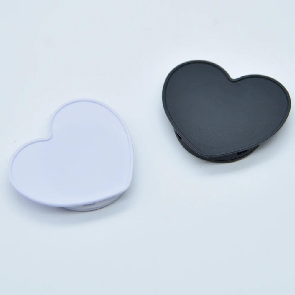 20pcs bulk collapsible transparent blank heart shape mobile phone stand grips holder with groove for resin vinyl diy for phones free global shipping