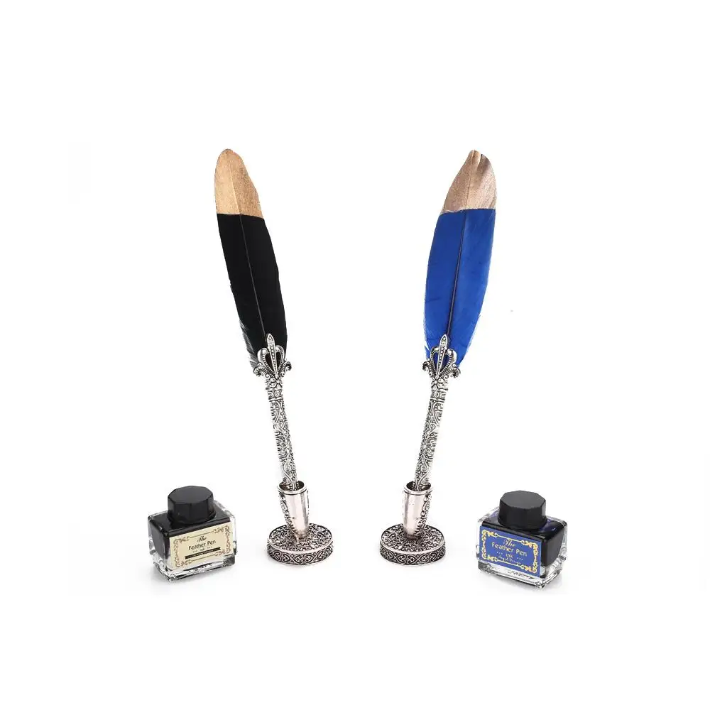 

Refill Ink 15ML Feather Quill Pen Feather Calligraphy Pen Feather Fountain Pen Retro Antique Office Stationery Creative Smooth