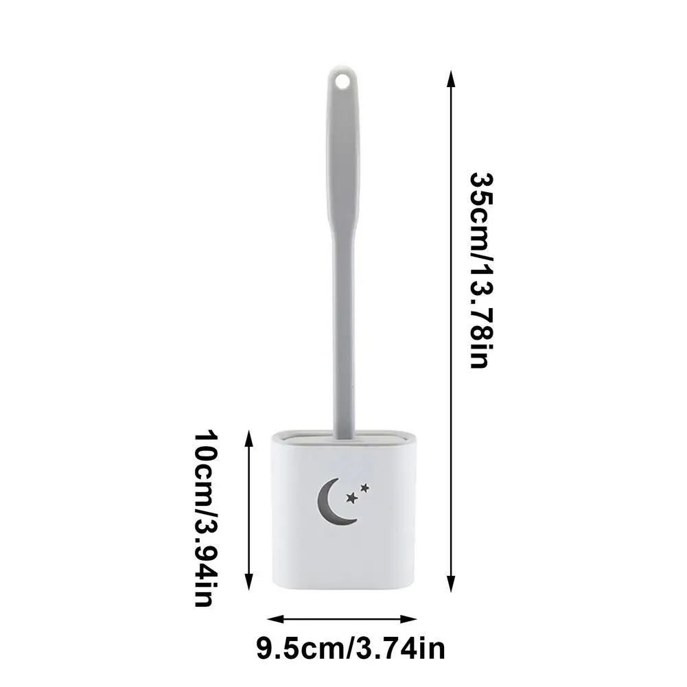 

Wall Mount Toilet Brush Set Long Handle Bathroom Soft Brush And Holder With Lid Thoroughly Clean Any Corner Lightweight Durable