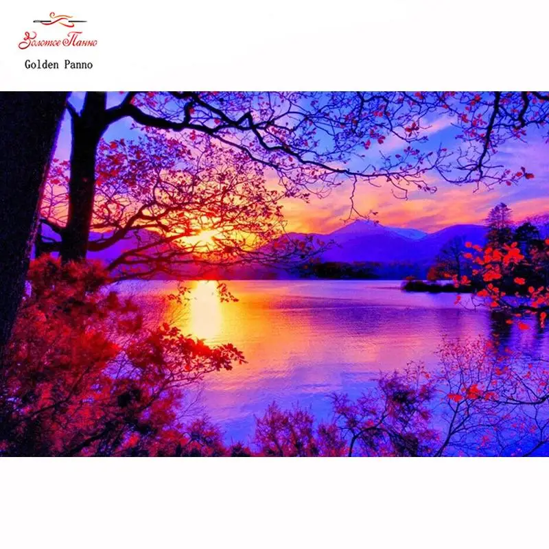 Diamond Painting Cross Stitch Diamond Embroidery Sunset kits Diamond Mosaic home Decorative drill