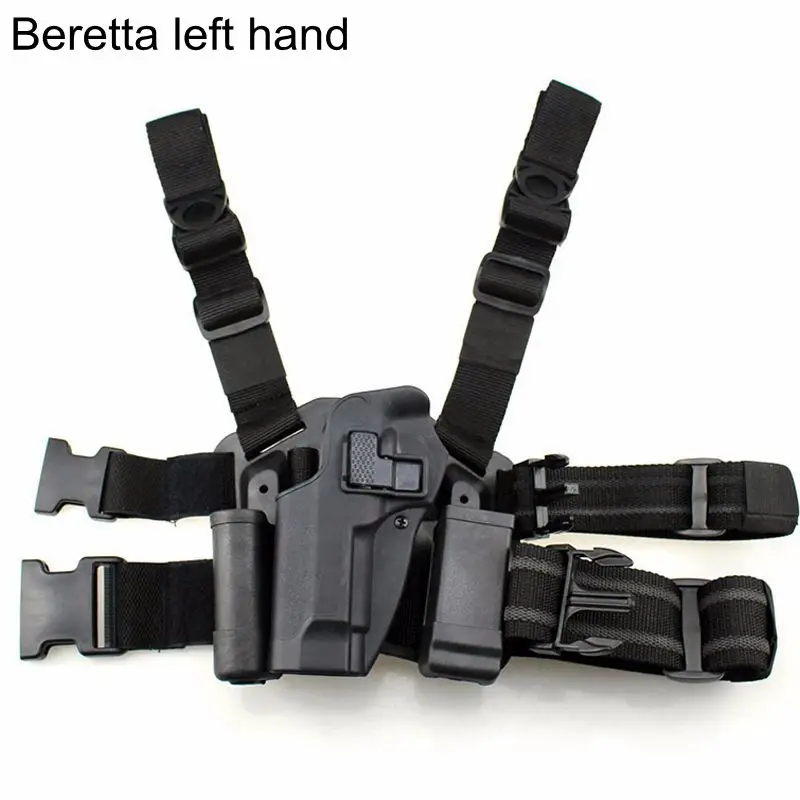 Beretta black left Тактическая кобура Glock 17 19 Beretta 92 ножная кобура военный пистолет кобура для ног левая рука принадлежности для пистолета Глок кобура для стрельбы из пистолета - Цвет: Beretta black left