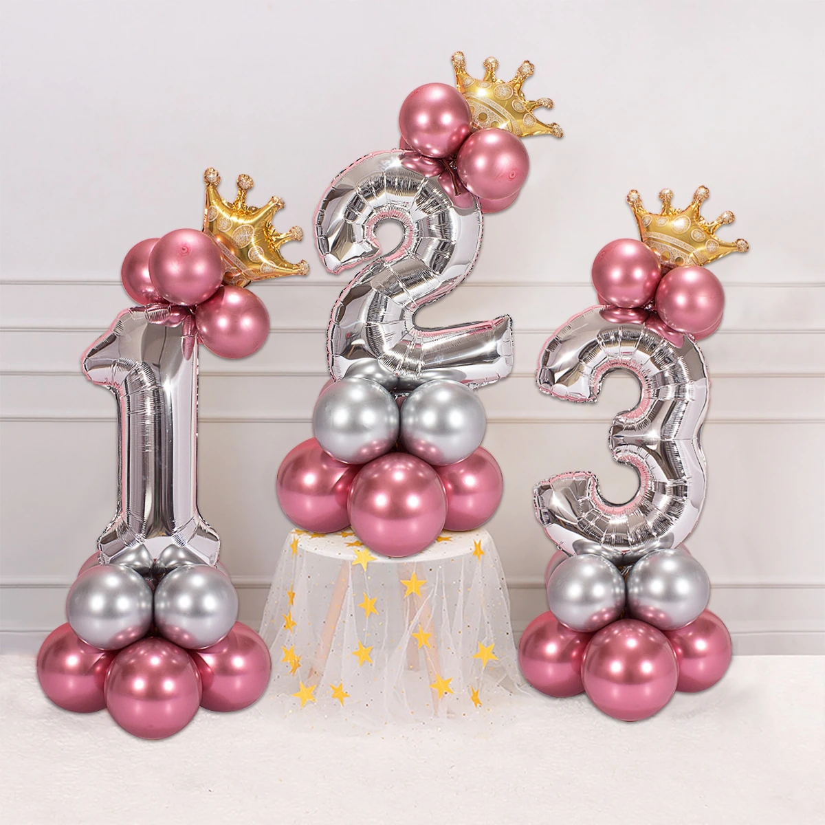 

32inch Number Foil Balloons Happy 1st Birthday Party Decorations Kids Baby Shower Helium Baloon 1-3 Year Birthday Globos