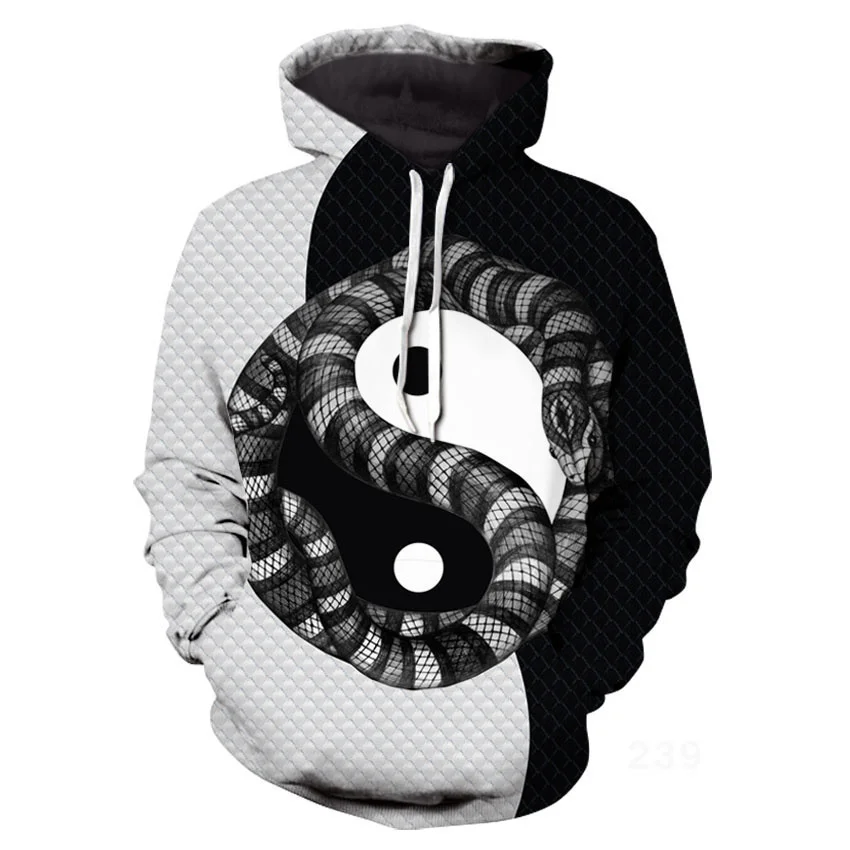 Европейская и американская Весенняя модная Толстовка Черная пантера 3D цифровая