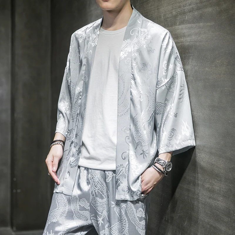 Chiński stylowy kombinezon wzór smoka haft Plus rozmiar krem z filtrem na co dzień odzież starożytny styl sweter Hanfu cienkie spodnie mężczyzn 4 Chiński stylowy kombinezon wzór smoka haft Plus rozmiar krem z filtrem na co dzień odzież starożytny styl sweter Hanfu cienkie spodnie mężczyzn 4