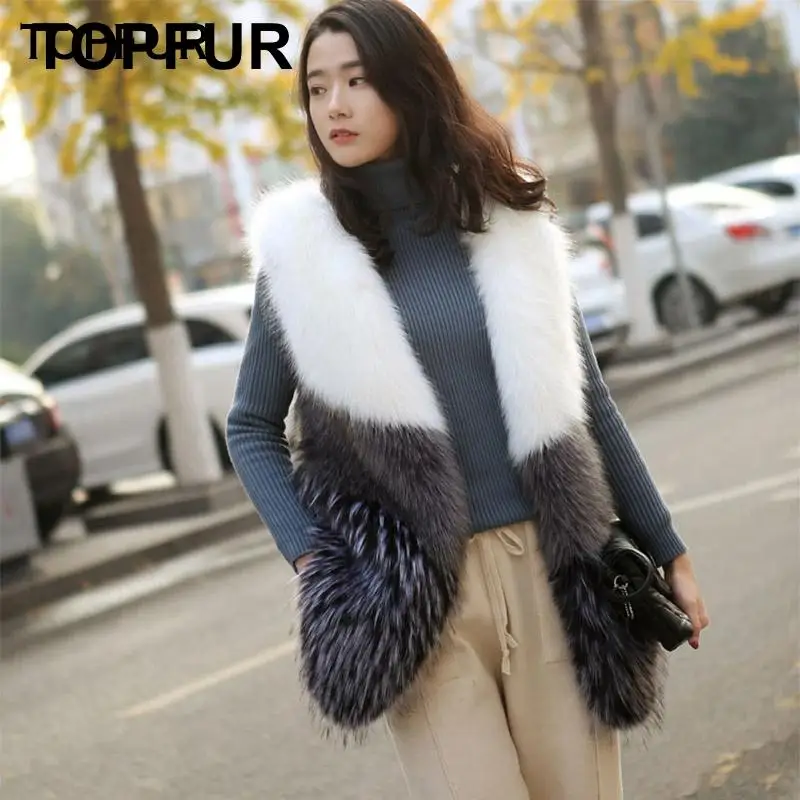 Женский меховой жилет с натуральным мехом зимний из натурального Лисьего меха