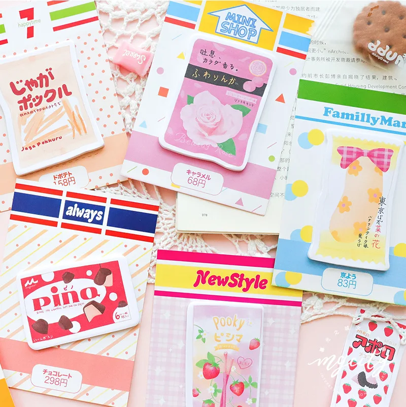 

30 pages Snack Shop Memo Pads Plan Message Writing Sticky Notes Marker School Office Supply Stationery