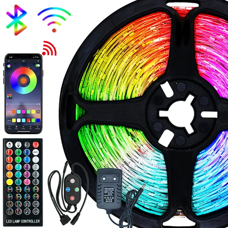 

LED Strip Lights Bluetooth Control Led RGB 2835 Waterproof Flexible Ribbon DC12V 5M 10M 15M Christmas WiFi luces LED