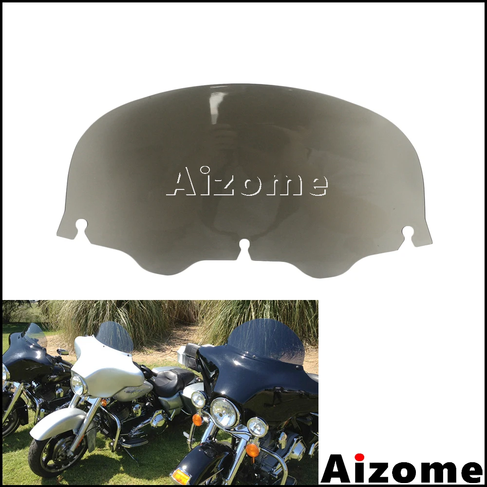 

Лобовое стекло для мотоцикла, летучая мышь, 10 дюймов, волна, лобовое стекло для Harley 1996-2013 Street Glide Electra Ultra Classic Tri Gilde