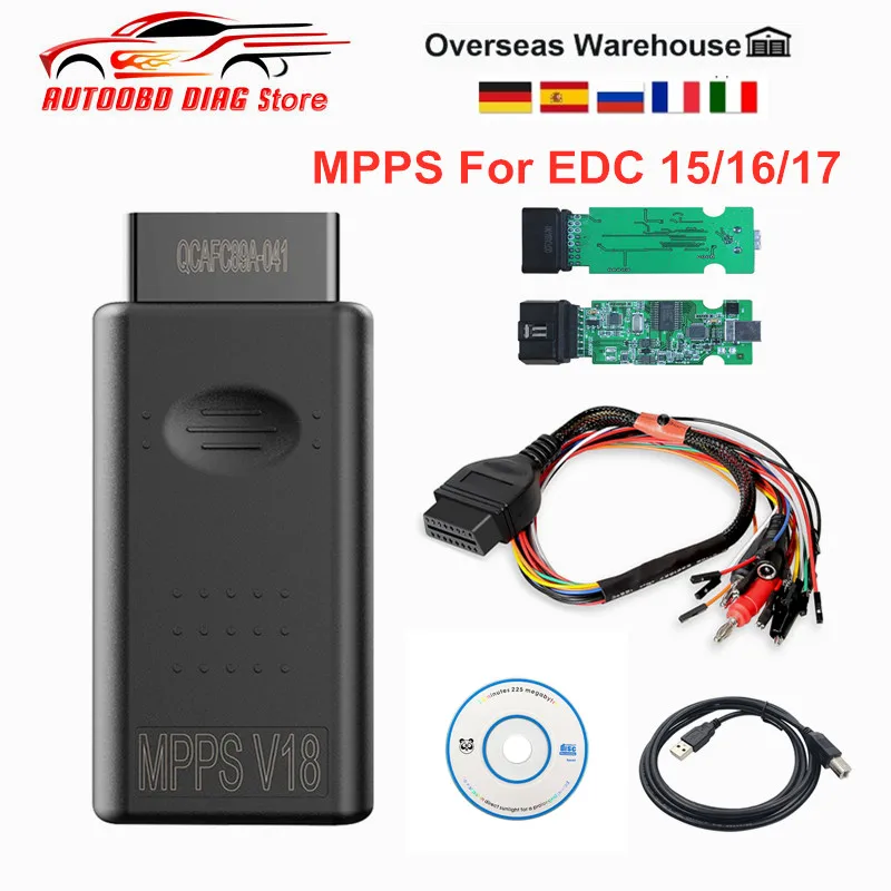 MPPS V18 ECU чип тюнинг интерфейс Авто OBD2 18 для EDC15 EDC16 EDC17 V22.2.3.5 CAN Тюнинг мигалка ремап