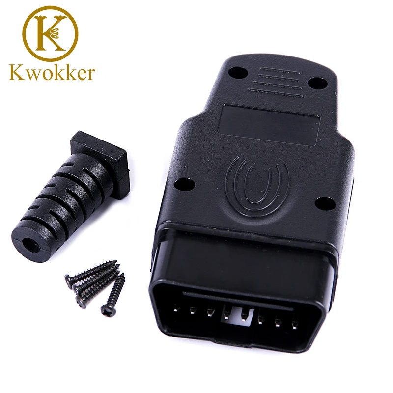 Новый разъем OBD2 OBD 2 штекер 16-контактный разъем адаптер OBD II J1962 DIY Автомобильные диагностические кабели отпечаток пальца штекер с винтами