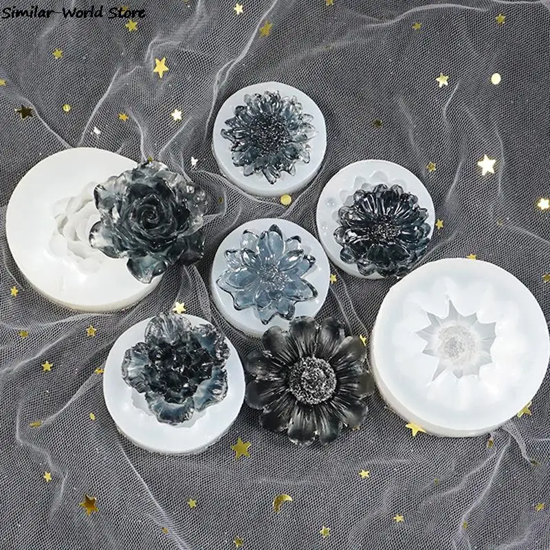 

1 предмет, украшенные цветком из страз, Эпоксидной Силиконовые формы для плетения браслетов, эпоксидная смола с УФ-силиконовые цветок конте...