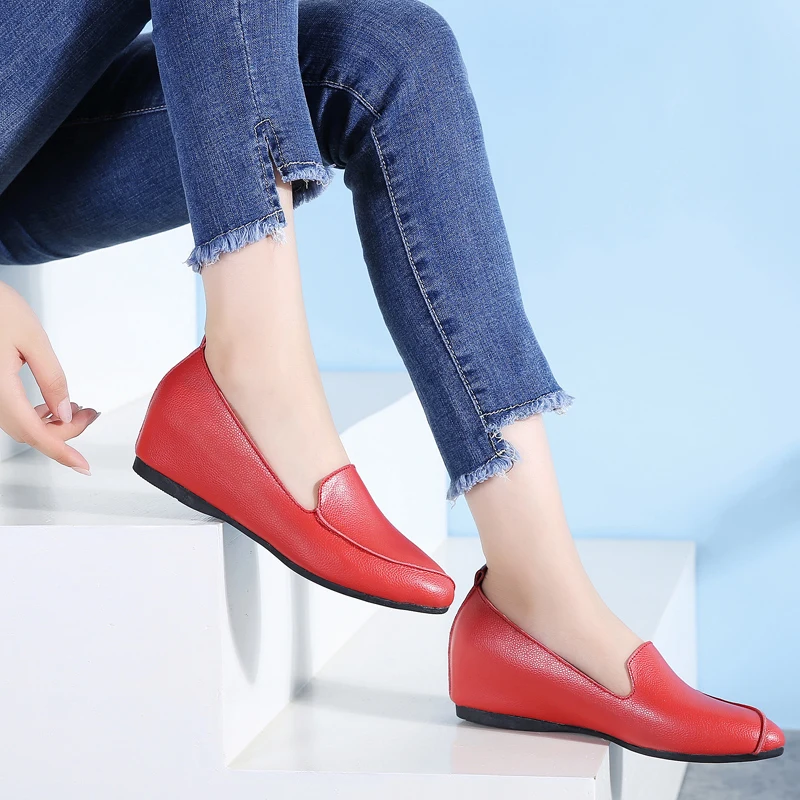 Бренд FEVRAL женские туфли на плоской подошве без застежки с круглым носком летние