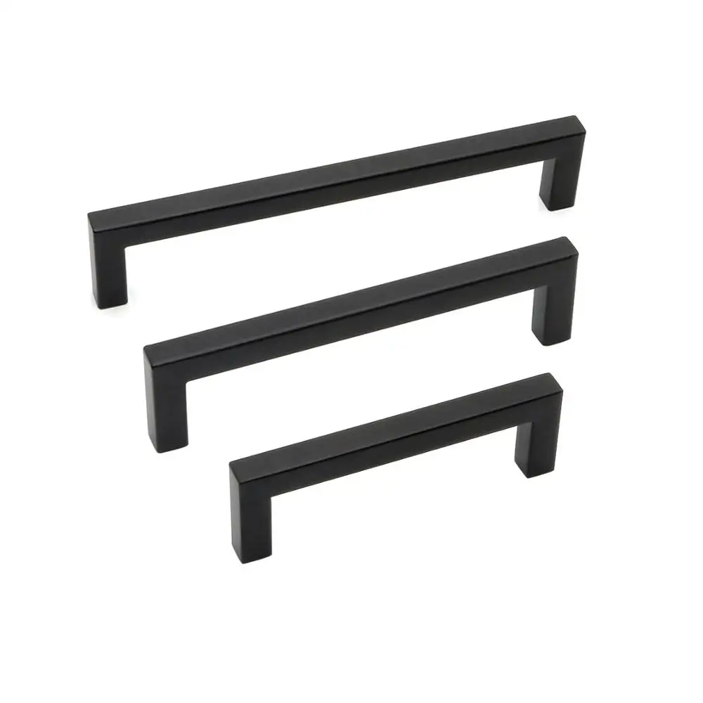 Goldenwarm черный Шкаф ящика ручки тянет квадратный кухонный шкаф мебель комод