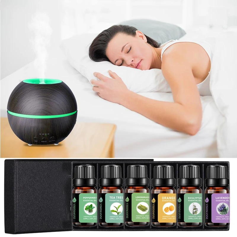 

6Pcs Pure Plant Essential Oils Set for Humidifier Lavender Eucalyptus Mint Tea Tree Massage Diffuser Aroma Oil