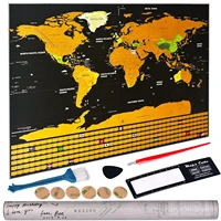 deluxe erase world travel map scratch off world map travel scratch for map room home office decoration wall stickers