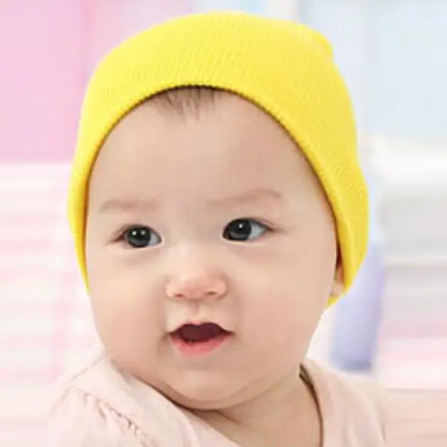 Yellow Шляпы на весну-лето для детей, детские шапки, теплые вязанные шляпы, хлопковая шапка для малышей, новорожденных, детские шапки, Touca Bonnet Bebe Fille - Цвет: Yellow