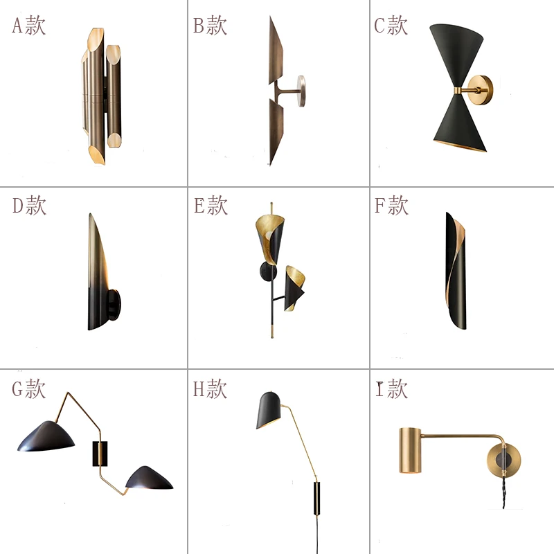 Современный стеклянный настенный светильник Золотой светодиодный светильники