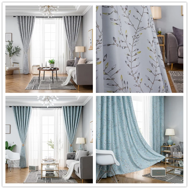 

GYC2483 Gyrohome 1PC Blackout Curtain Thin Flowers Branches "Customised" Window Linen LivingRoom Dec