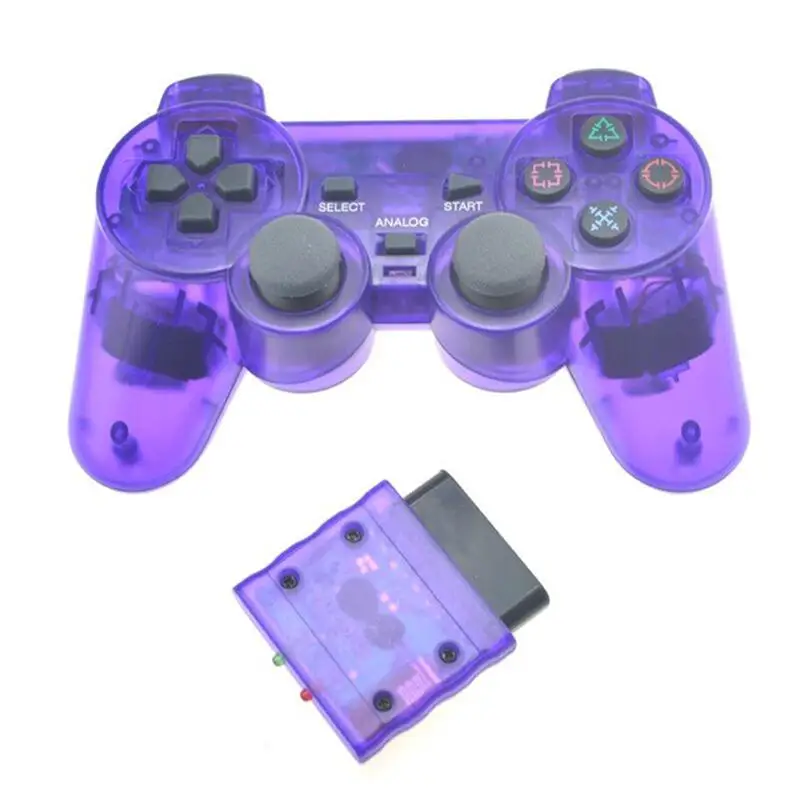 Беспроводной контроллер для PS2 Bluetooth геймпад Play Station 2 прозрачная консоль