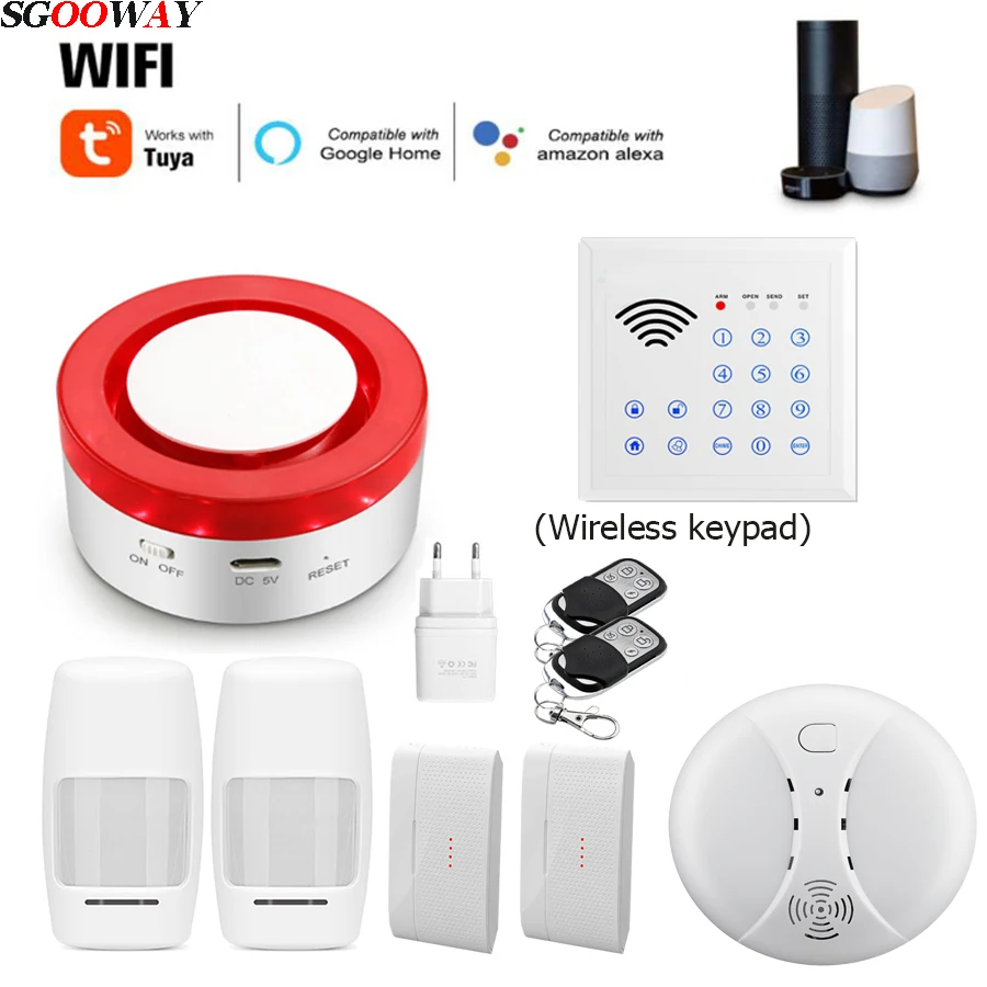 Sgooway WIFI умная сирена беспроводная клавиатура система сигнализации оповещения