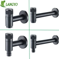 new design 304 stainless steel black wall mounted washing machine tap mop pool tap garden outdoor bathroom water faucet