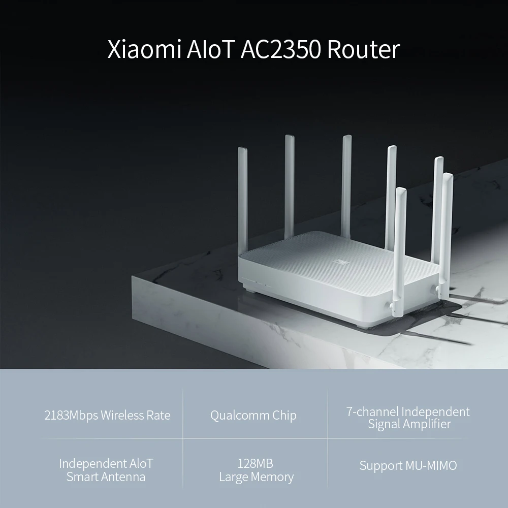 Оригинальный усилитель сигнала Xiaomi WiFi AIoT AC2350 маршрутизатор гигабит 2183 Мбит/с