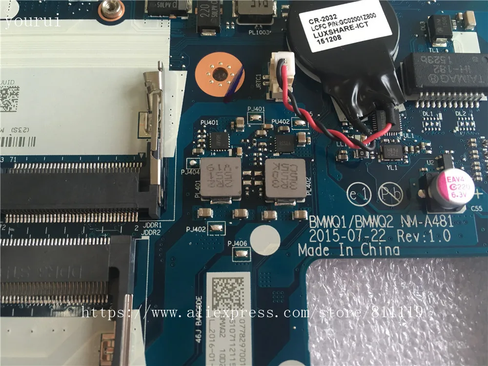yourui для lenovo ideapad 300 14isk laptopmotherboard bmwq1bmwq2 nm a481 с i5 6200u процесс