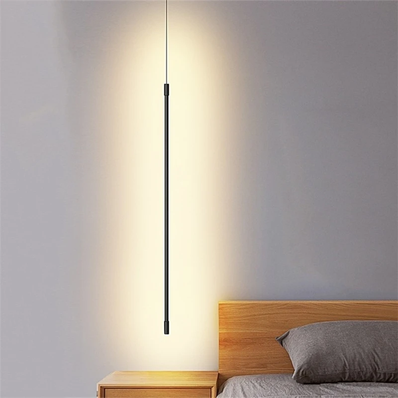 

Minimalist Line Strip pendant lights hanging Bedroom Bedside light fixtures Modern LED living room lighting decor Geometry Lamp