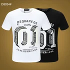 Футболка Dsquared2 с коротким рукавом для мужчин и женщин, оригинальная Классическая хлопковая Повседневная рубашка с принтом локомотива и букв, с круглым вырезом, лето 1964