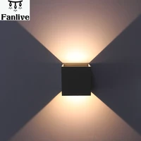 10pcs led outdoor lighting ip65 adjustable waterproof cube led wall lightup and down garden led wall lamp black white grey
