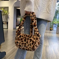 winter new fashion shoulder bag female leopard female bag chain large plush winter handbag messenger bag soft warm fur bag