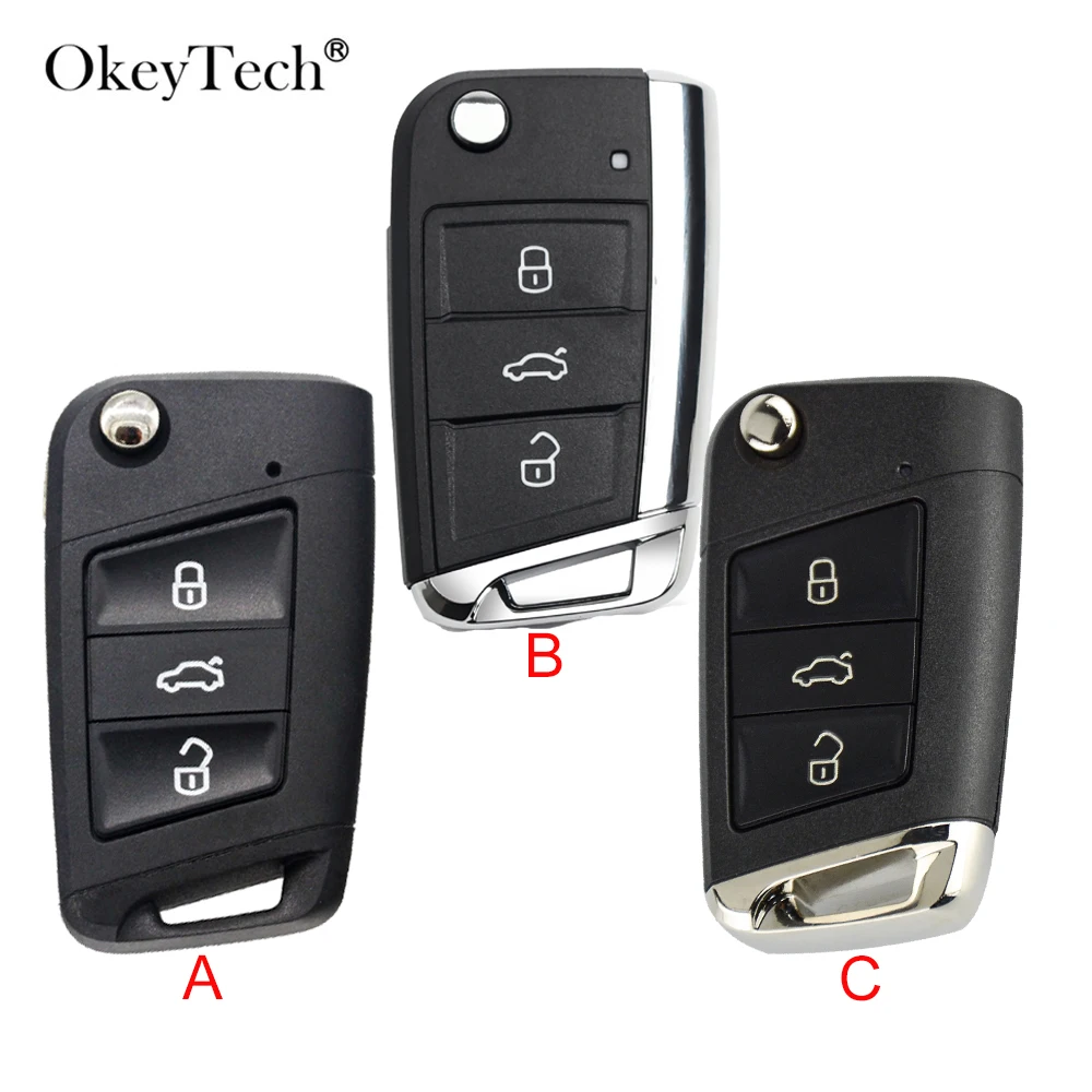 OkeyTech 3 кнопки модификации Складной Дистанционный Автомобильный ключ оболочка