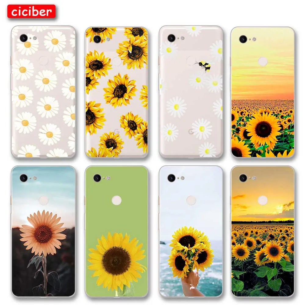 

Sunflower Daisy Phone Case For Google Pixel 4 5 3 2 XL Cover for Pixel 3a 4a 5G XL Soft Silicone TPU Shockproof Protection Funda