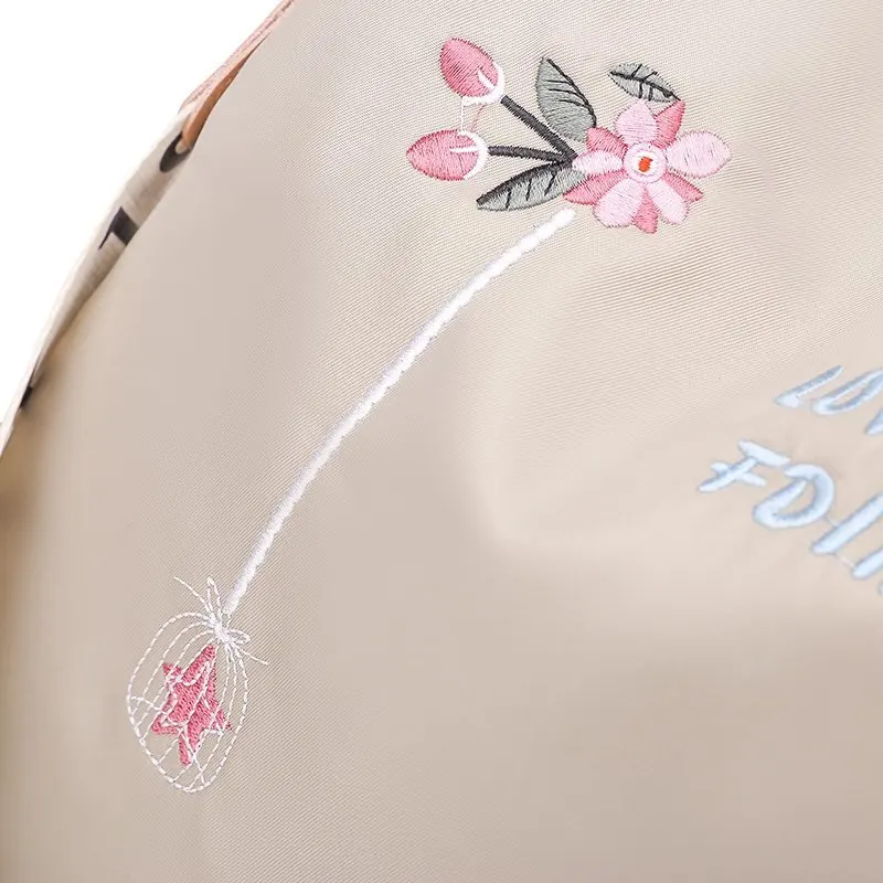 Женский модный рюкзак с вышивкой женский из ткани Оксфорд школьная сумка на