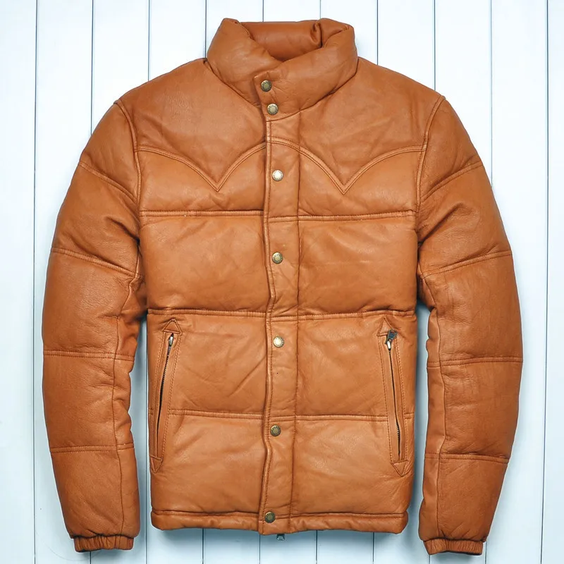 Мужская кожаная куртка из натуральной кожи в винтажном стиле Козьей мужская